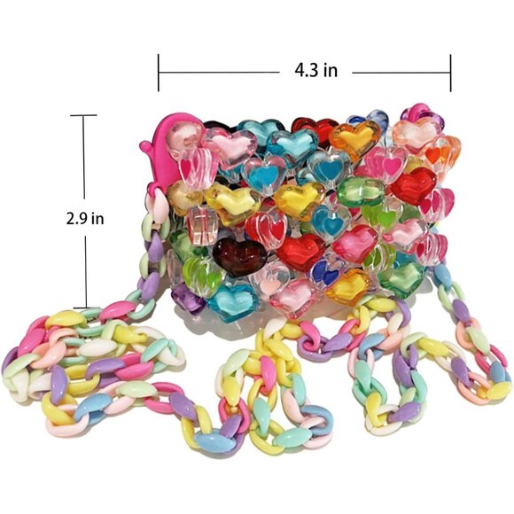 Stylish Compact Red Beaded Bag - Perfect for Key Essentials and More - Picture 4 of 7